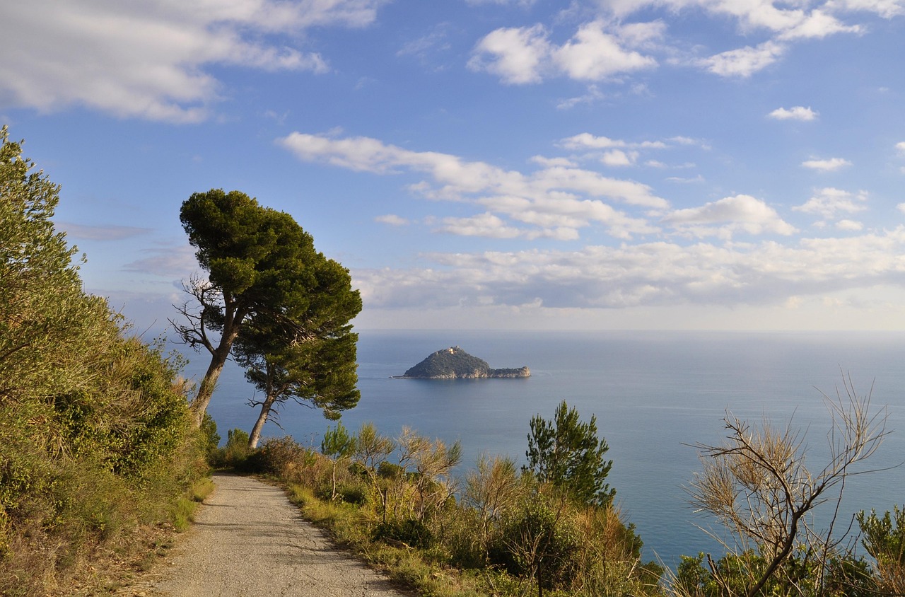 Vista panoramica dell'Isola d'Elba, con spiagge sabbiose e acque cristalline, meta ambita per le vacanze.